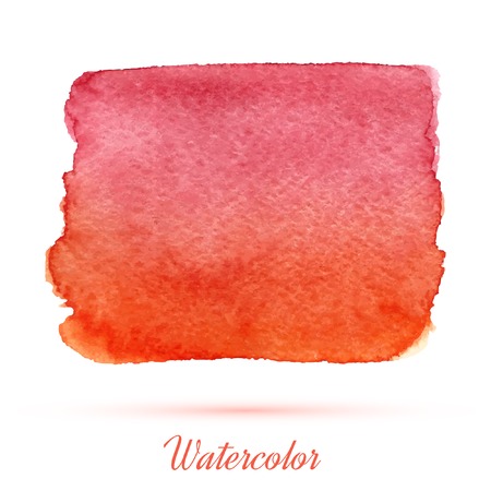Watercolor handmade painted red and orange bannerのイラスト素材