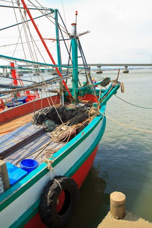 Ship anchor and prow of a shipの写真素材