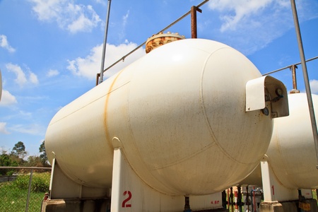 Old Big White gaz  Storage Tanksの写真素材