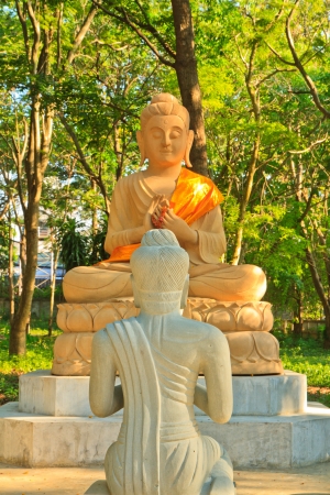 Buddha image and discipleの写真素材