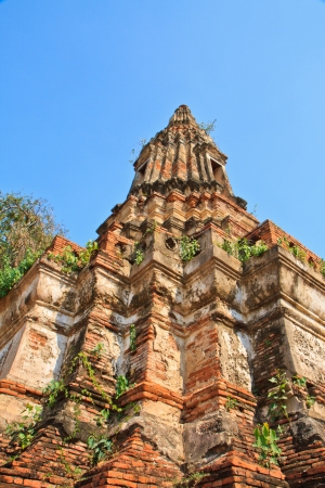 pagoda in thai temple at Ayuttayaの写真素材