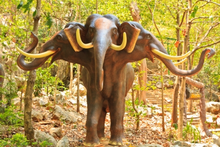 Erawan elephant  and tree の写真素材