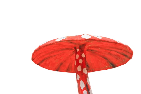 mushroom statue on white backgroundの写真素材