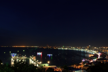  A bird s view over the beach of Pattaya city in Chonburi Evening, Thailand  の写真素材