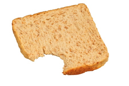 Slice of bread isolated on white background