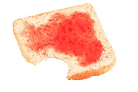 Slice of bread isolated on white background