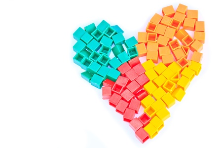 toy with heart shaped on white background