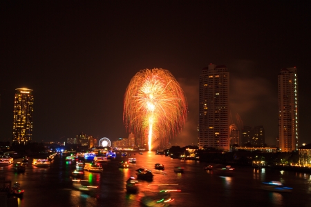 Fireworks at Bangkok  It happy new year, Thailandのeditorial素材