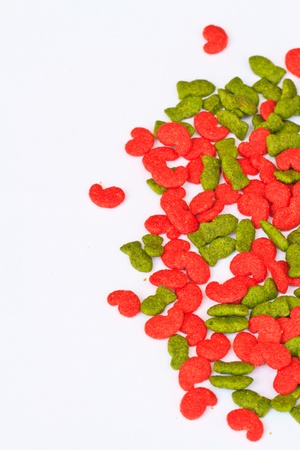 Closeup the feed on white,  can use backgroundの写真素材