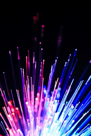 Colorful circles and line of light abstract backgroundの写真素材