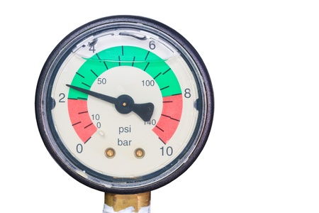 pressure gauge, Isolated on the white backgroundの写真素材