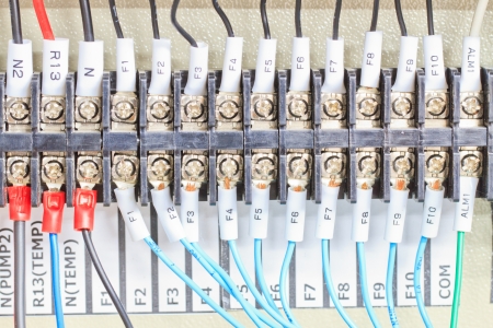 control panel with terminal in box