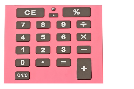 Office digital pink calculator  Isolated on white background