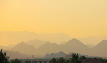 Evening in Sinai mountainsの写真素材