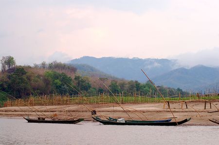 Life of  Mae Kong river in  Laoの写真素材