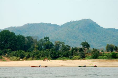 Life of  Mae Kong river in  Laoの写真素材