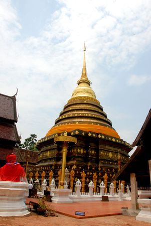 molded figure in temple of Thailand の写真素材