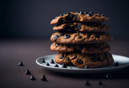 Chocolate chip cookie snack. AIの素材
