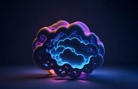 Abstract neon cloud illuminated. AIの素材