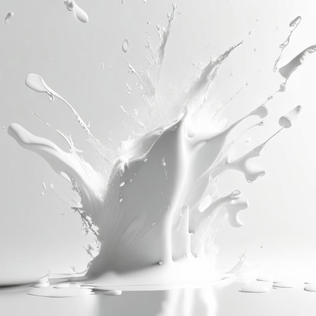White milk splashes, AI generatedの素材