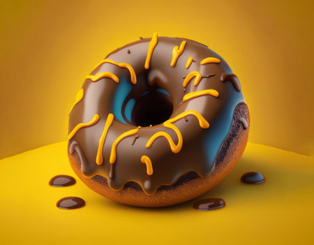 Chocolate donut with sprinkles, AI generatedの素材