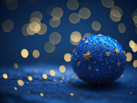 Blue Christmas background, AI generatedの素材