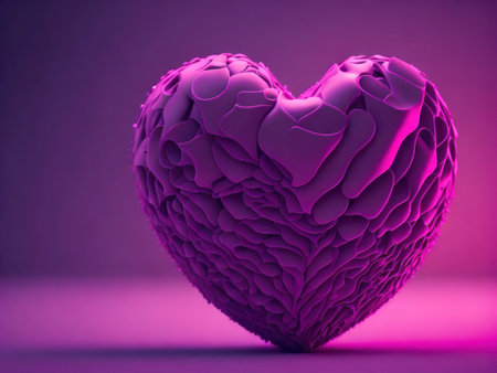 pink abstract 3d heart, AI Generatedの素材