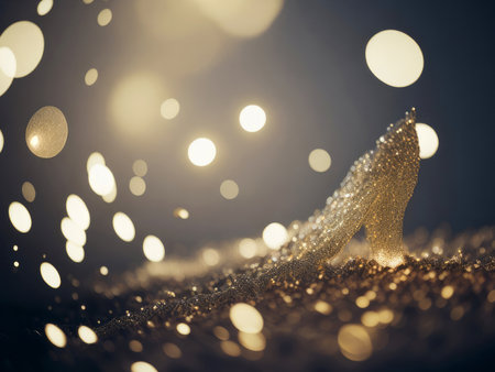 Silver and light gold texture with a vintage glitter, AI generatedの素材