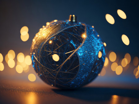 Futuristic Digital glowing Christmas ball, AI generatedの素材
