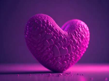 pink abstract 3d heart, AI Generatedの素材