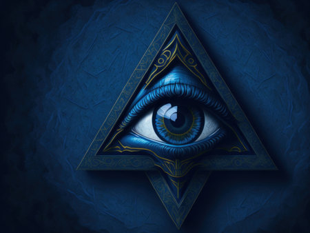 All Seeing Eye in triangle, AI generatedの素材