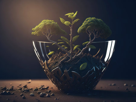 Growing investments for future wealth, AI generatedの素材