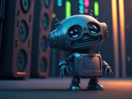Cute little robot, AI generatedの素材