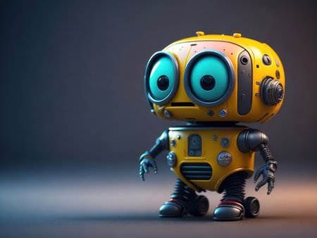 Cute little robot, AI generatedの素材