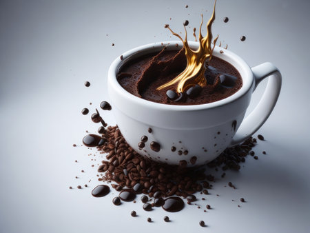 coffee splashes, AI generatedの素材