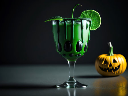 Halloween cocktail, AI generatedの素材