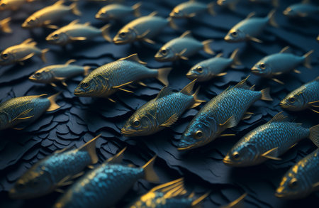 Metallic scales of fish pattern, AI generatedの素材