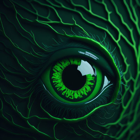 Matrix digital flow technology eye. AI generatedの素材