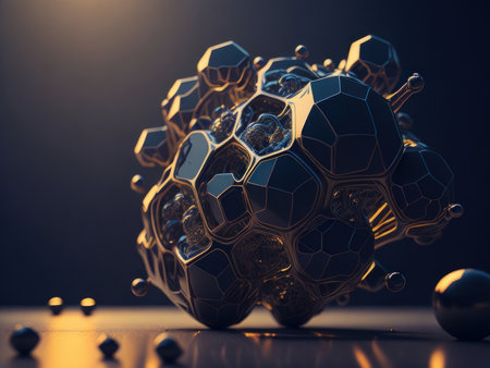Molecular design closeup, AI generativeの素材