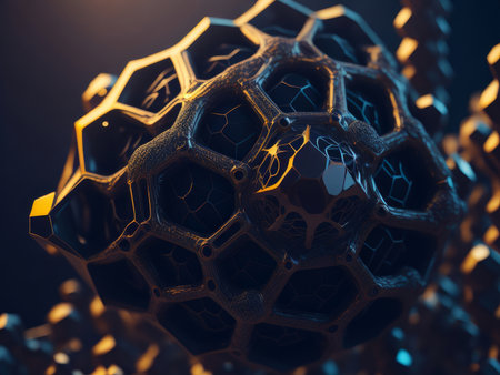 Molecular design closeup, AI generativeの素材
