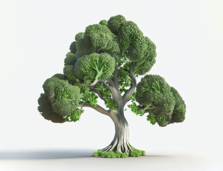 Green broccoli tree, eco healthy food concept, AI generatedの素材