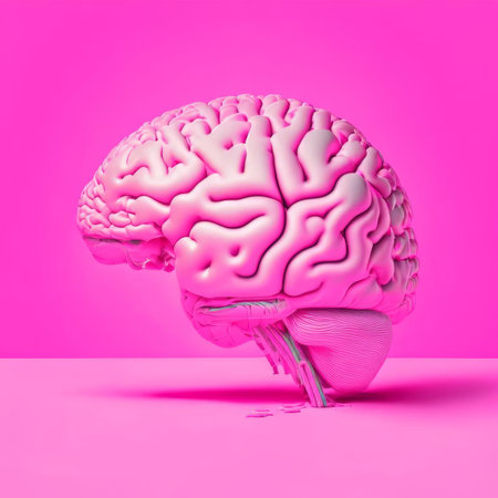 Pink brain realistic, AI generatedの素材