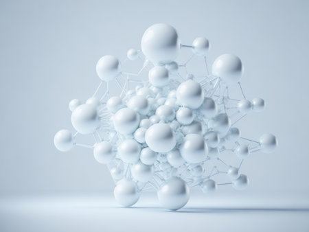White transparent molecule formula, AI generatedの素材