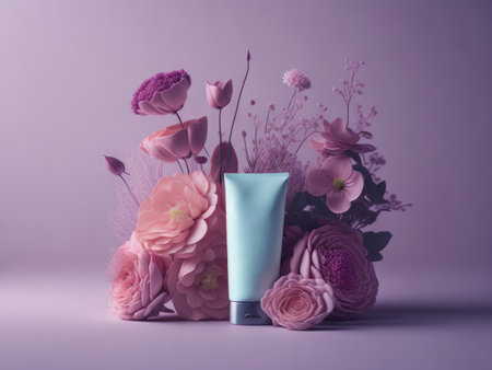 Cosmetic advertising background, AI generatedの素材