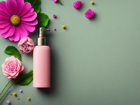 Cosmetic advertising background, AI generatedの素材