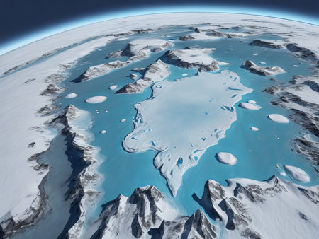 Global warming and ices melting concept, AI generatedの素材