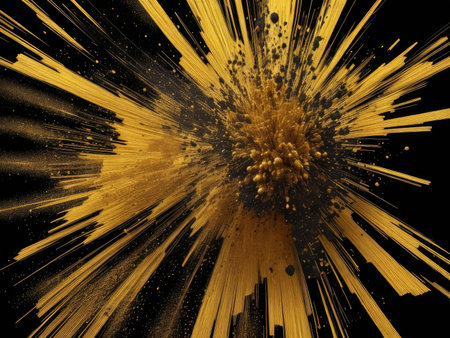 Black and gold powder explosion, AI generatedの素材