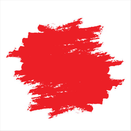 Red brush painted grunge stroke isolated on white, vectorのイラスト素材