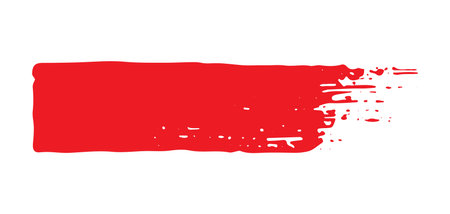 Painted red grunge stripe. Blood red brush strokes. Red labels, background, paint texture. Brush stroke vector.のイラスト素材