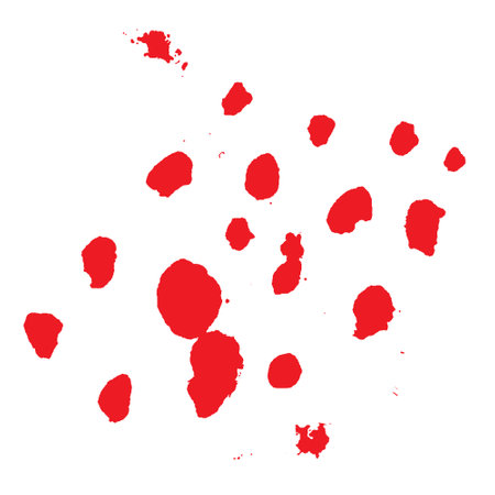 red hand drawn grunge painting, isolated on white background, grunge textured backdrop, vectorのイラスト素材